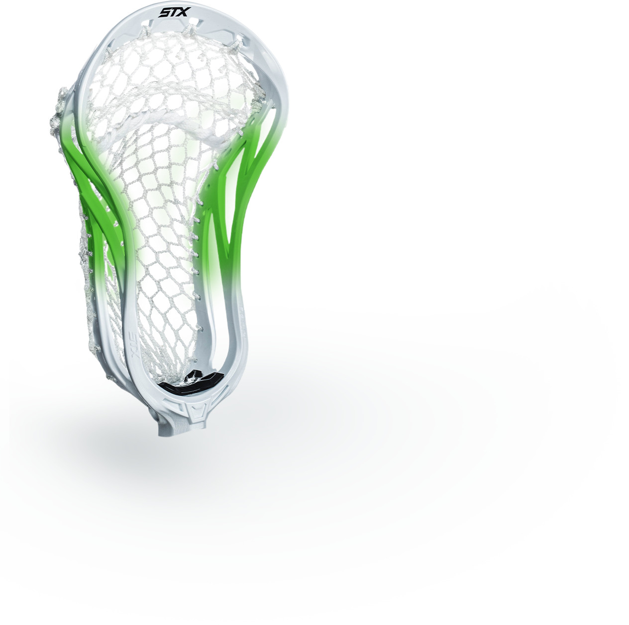 white and green stx duel ii mens lacrosse head